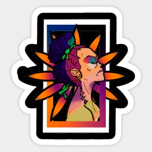 Lady in Flower Sticker
